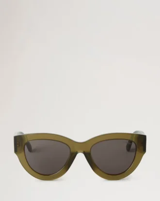 Luna Sonnenbrille Leinengrüne Bio-Acetat-Sonnenbrille Luna Sonnenbrille Leinengrüne Bio-Acetat-Sonnenbrille
