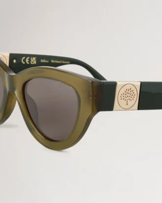 Luna Sonnenbrille Leinengrüne Bio-Acetat-Sonnenbrille Luna Sonnenbrille Leinengrüne Bio-Acetat-Sonnenbrille