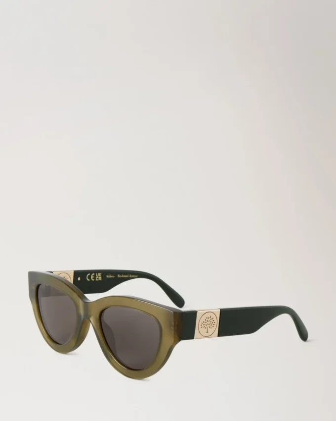 Luna Sonnenbrille Leinengrüne Bio-Acetat-Sonnenbrille Luna Sonnenbrille Leinengrüne Bio-Acetat-Sonnenbrille