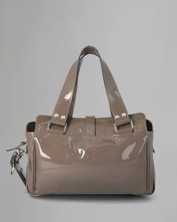Mabel Gebrauchte graue Lackleder-Taschen