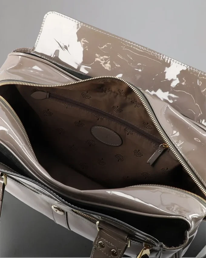 Mabel Gebrauchte graue Lackleder-Taschen