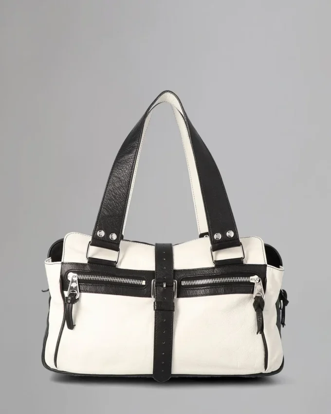 Mabel Secondhand Weiß & Schwarz Leicht genarbte Secondhand-Taschen