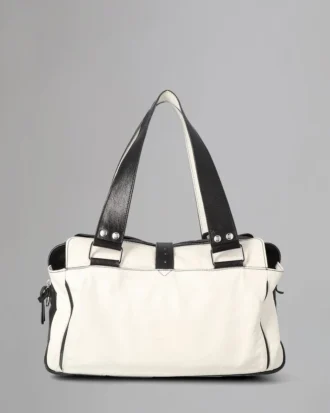 Mabel Secondhand Weiß & Schwarz Leicht genarbte Secondhand-Taschen