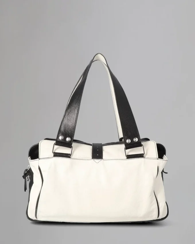 Mabel Secondhand Weiß & Schwarz Leicht genarbte Secondhand-Taschen