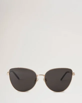 Maisie Sonnenbrille Gold & Dunkelgrau Metall-Sonnenbrille Maisie Sonnenbrille Gold & Dunkelgrau Metall-Sonnenbrille