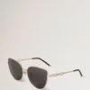 Maisie Sonnenbrille Gold & Dunkelgrau Metall-Sonnenbrille