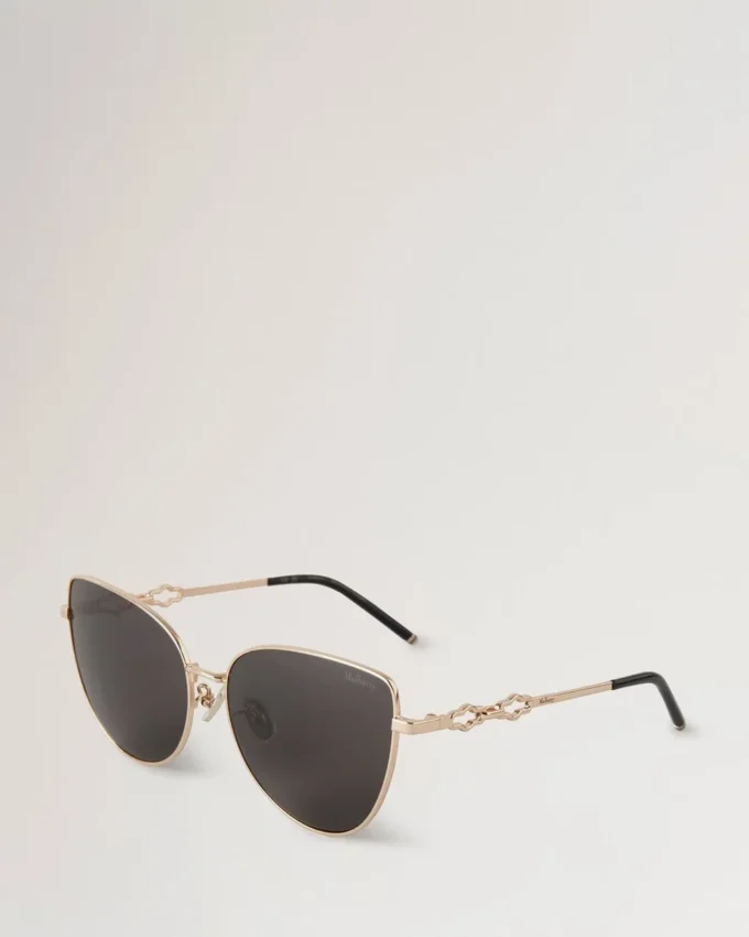 Maisie Sonnenbrille Gold & Dunkelgrau Metall-Sonnenbrille