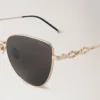 Maisie Sonnenbrille Gold & Dunkelgrau Metall-Sonnenbrille