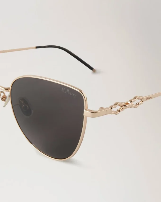 Maisie Sonnenbrille Gold & Dunkelgrau Metall-Sonnenbrille