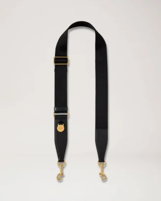 Medallion-Gurtband Schwarz Flaches Leder & Gurtband