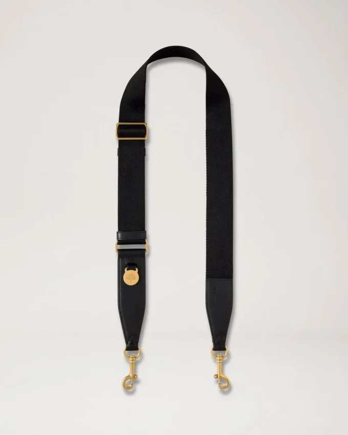 Medallion-Gurtband Schwarz Flaches Leder & Gurtband Medallion-Gurtband Schwarz Flaches Leder & Gurtband