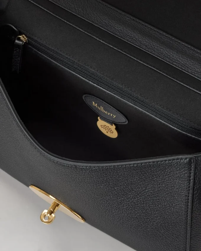 Medium Lily Schwarz Glänzend Ziegenleder Damen Medium Lily Schwarz Glänzend Ziegenleder Damen