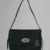 Medium Lily Top Handle Secondhand Mulberry Green & Schwarz Leoparden-Wildleder Medium Lily Top Handle Secondhand Mulberry Green & Schwarz Leoparden-Wildleder