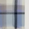 Mega Check Schal aus Popeline in Blau und Ecru, Kaschmirmischung Mega Check Schal aus Popeline in Blau und Ecru, Kaschmirmischung