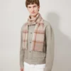 Mega-Check-Schal Kaschmir Taupe & Eierschalen-Kaschmirmischung Mega-Check-Schal Kaschmir Taupe & Eierschalen-Kaschmirmischung