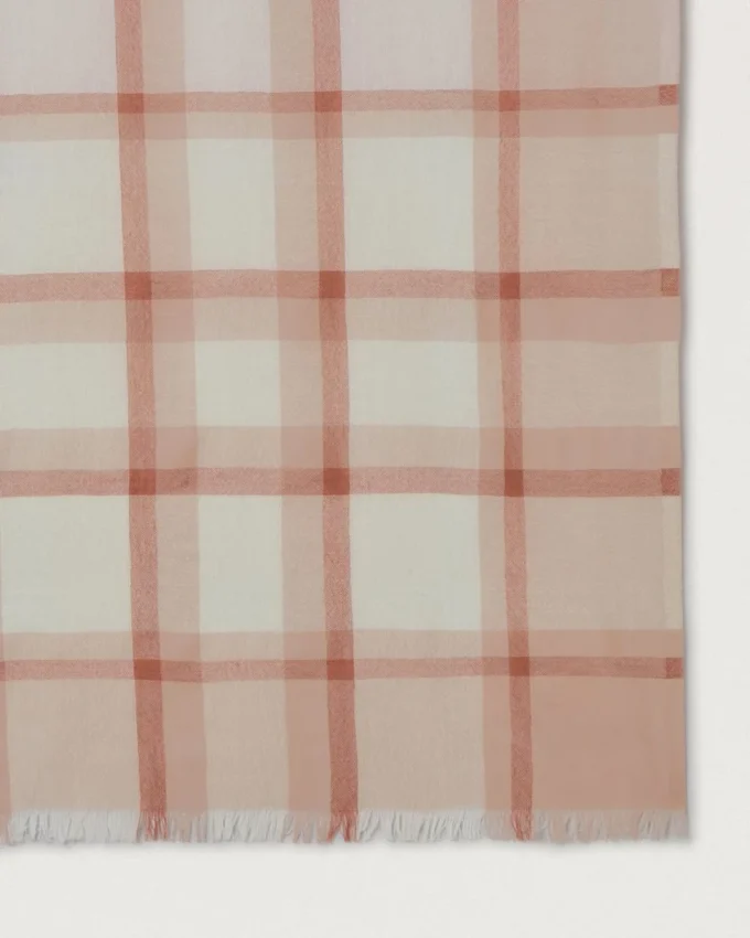 Mega-Check-Schal Kaschmir Taupe & Eierschalen-Kaschmirmischung Mega-Check-Schal Kaschmir Taupe & Eierschalen-Kaschmirmischung
