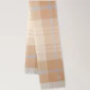 Merinowollschal mit kleinem Karomuster in Camel & Poplinblau Merinowollschal mit kleinem Karomuster in Camel & Poplinblau