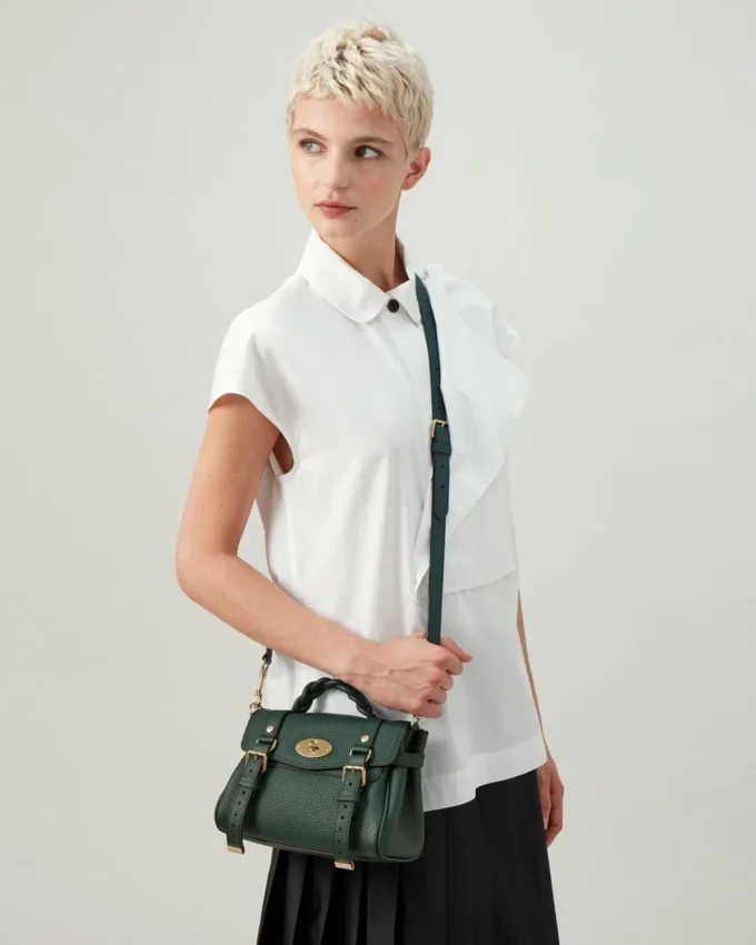 Mini Alexa Mulberry Green Heavy Grain Damen Mini Alexa Mulberry Green Heavy Grain Damen