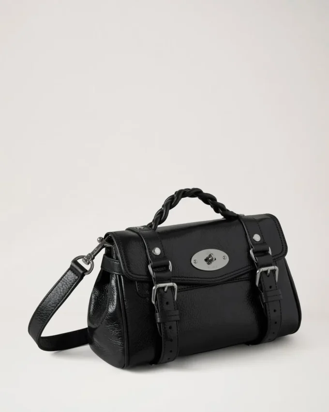 Mini Alexa Schwarz Hochglanz-Leder-Taschen Mini Alexa Schwarz Hochglanz-Leder-Taschen