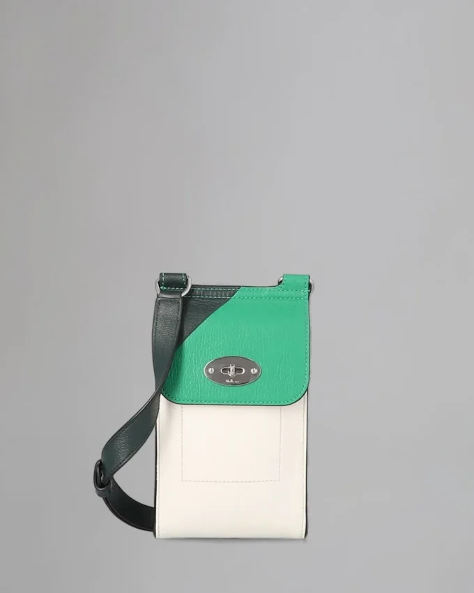 Mini Antony Secondhand Lawn Green, Weiß & Mulberry Green Small Classic Grain