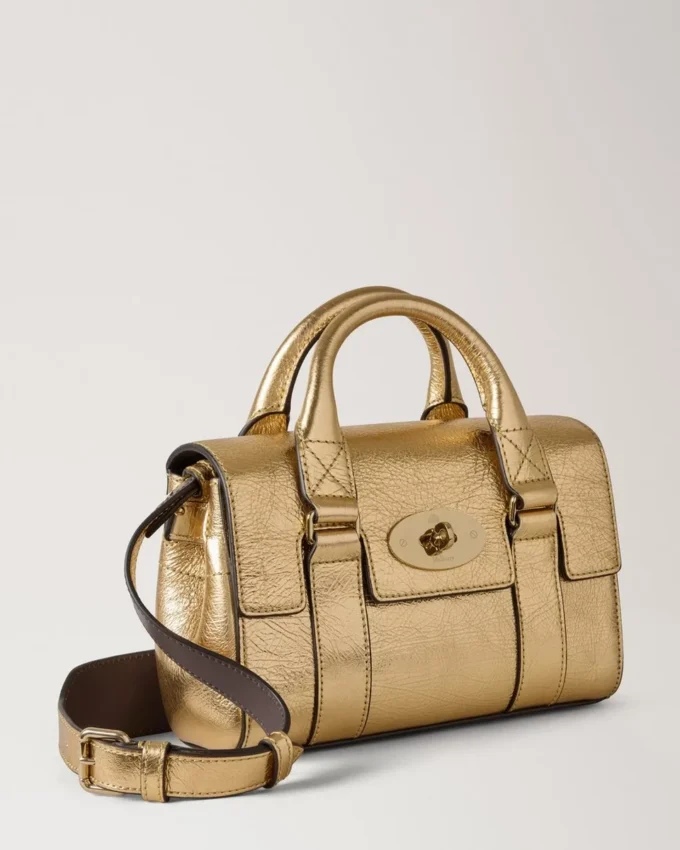 Mini Bayswater Somerset Gold Grainy Metallic Bayswater