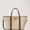 Mini Bayswater Tote Ecru & Bright Oak Raffia & Lederbesatz