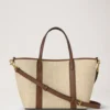 Mini Bayswater Tote Ecru & Bright Oak Raffia & Lederbesatz