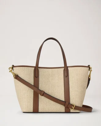 Mini Bayswater Tote Ecru & Bright Oak Raffia & Lederbesatz Mini Bayswater Tote Ecru & Bright Oak Raffia & Lederbesatz