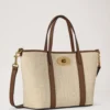 Mini Bayswater Tote Ecru & Bright Oak Raffia & Lederbesatz