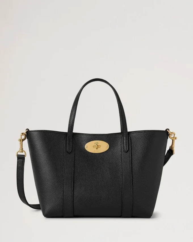 Mini Bayswater Tote Schwarz Small Classic Grain Damen