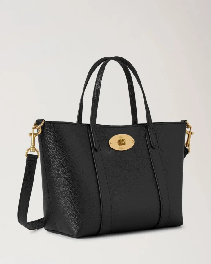 Mini Bayswater Tote Schwarz Small Classic Grain Damen