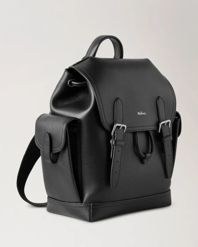 Mini Heritage Rucksack Schwarz Klein Klassische Narbung