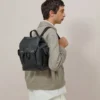 Mini Heritage Rucksack Schwarz Klein Klassische Narbung