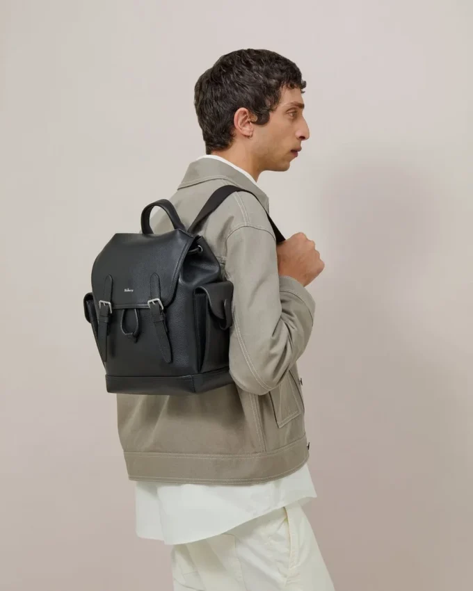 Mini Heritage Rucksack Schwarz Klein Klassische Narbung