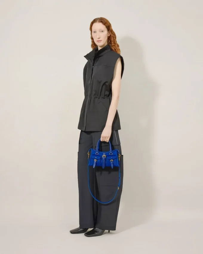 Mini Roxanne Pigmentblau Kalbshaar Mini- & Micro-Taschen