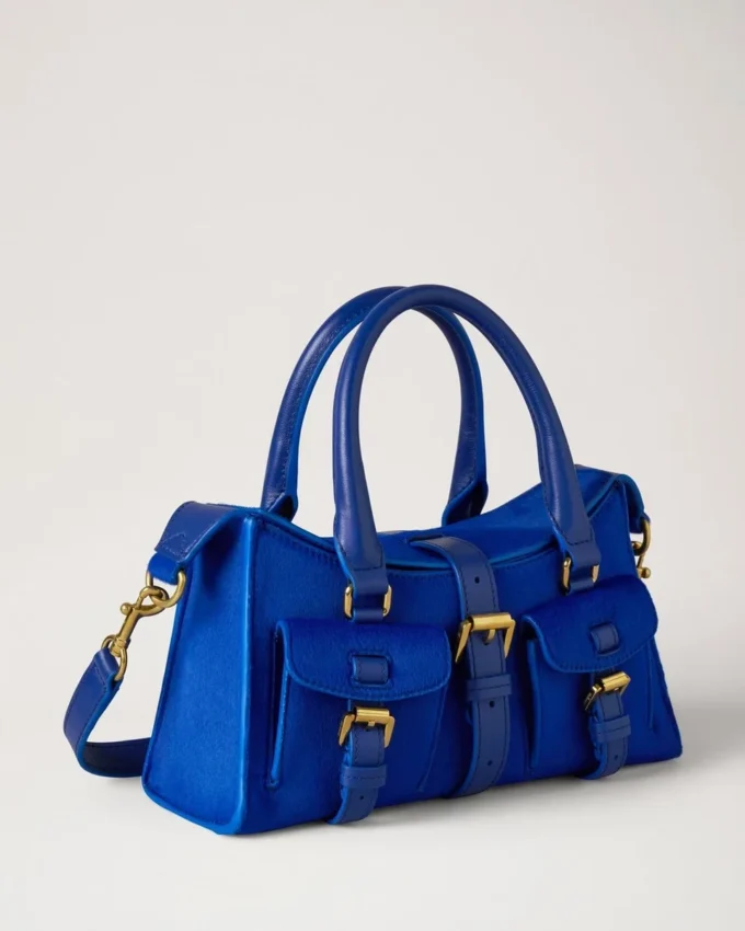 Mini Roxanne Pigmentblau Kalbshaar Mini- & Micro-Taschen