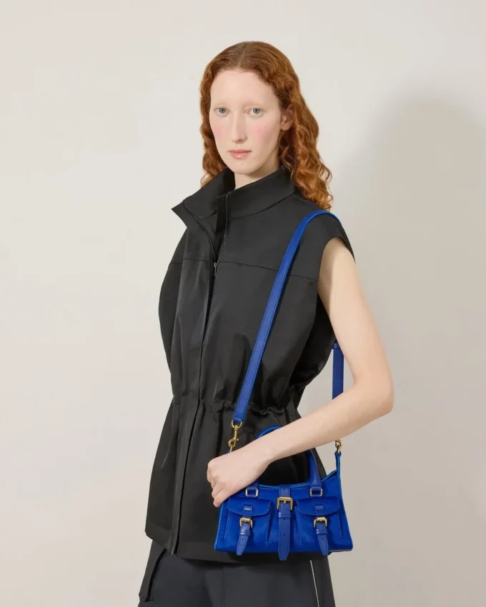 Mini Roxanne Pigmentblau Kalbshaar Mini- & Micro-Taschen