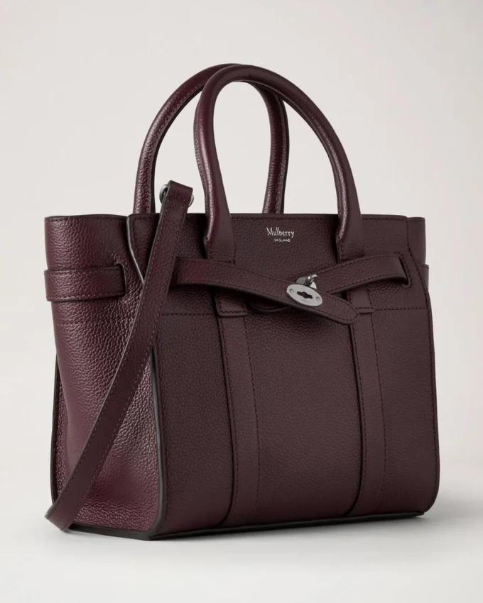 Mini Zipped Bayswater Black Cherry Small Classic Grain Mini Zipped Bayswater Black Cherry Small Classic Grain