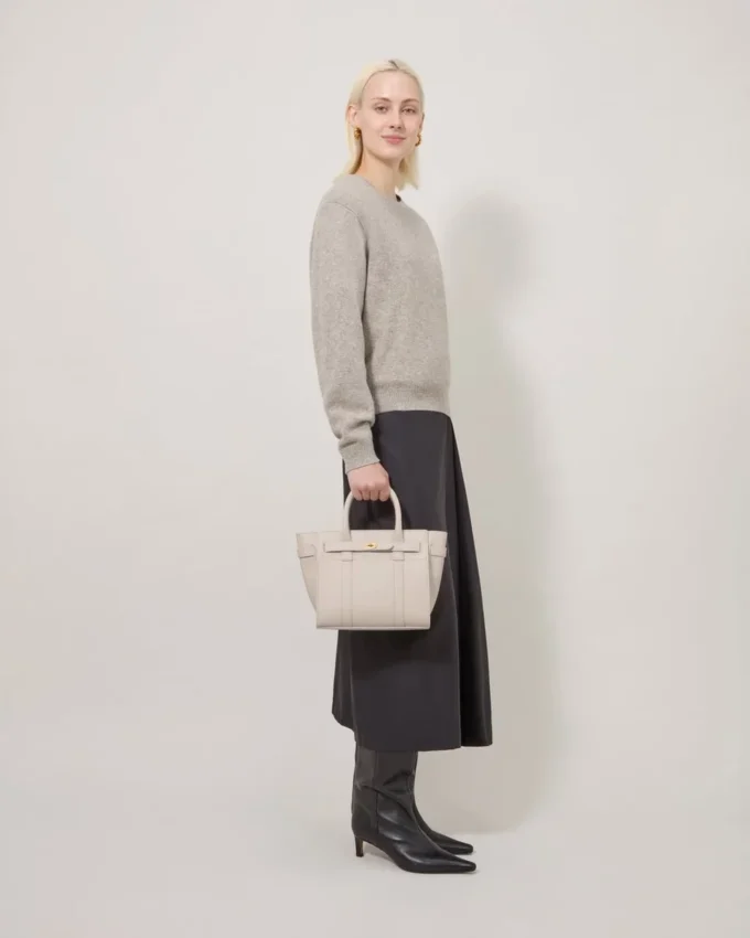 Mini Zipped Bayswater Chalk Small Classic Grain Mini Zipped Bayswater Chalk Small Classic Grain