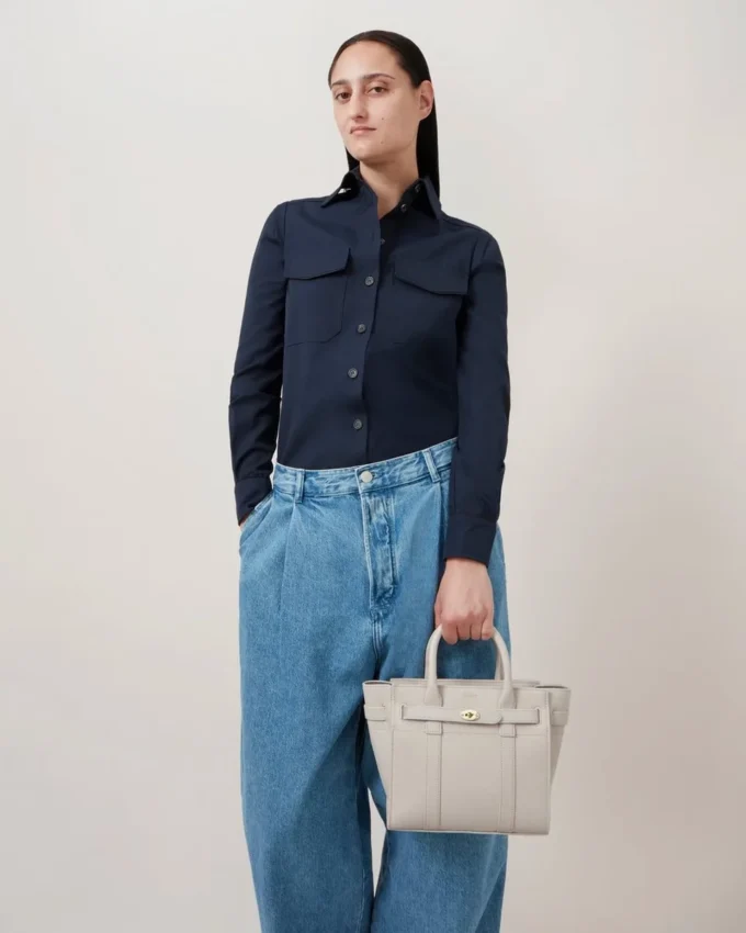 Mini Zipped Bayswater Chalk Small Classic Grain Mini Zipped Bayswater Chalk Small Classic Grain