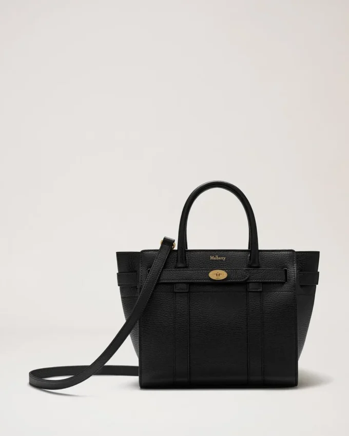 Mini Zipped Bayswater Schwarz Small Classic Grain Mini Zipped Bayswater Schwarz Small Classic Grain
