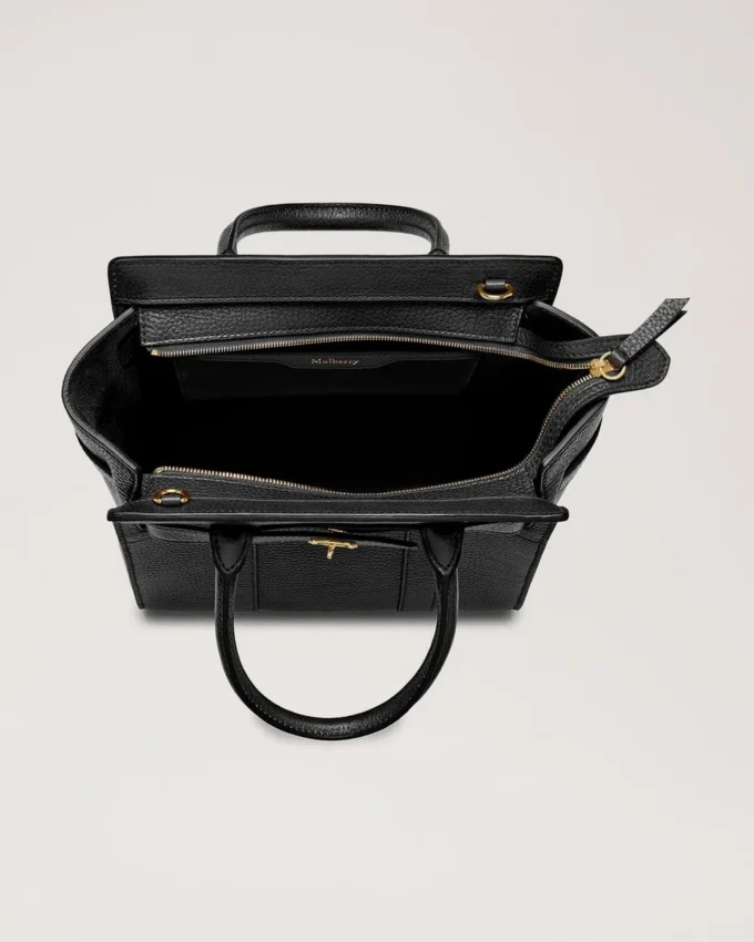 Mini Zipped Bayswater Schwarz Small Classic Grain Mini Zipped Bayswater Schwarz Small Classic Grain