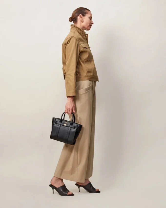 Mini Zipped Bayswater Schwarz Small Classic Grain Mini Zipped Bayswater Schwarz Small Classic Grain