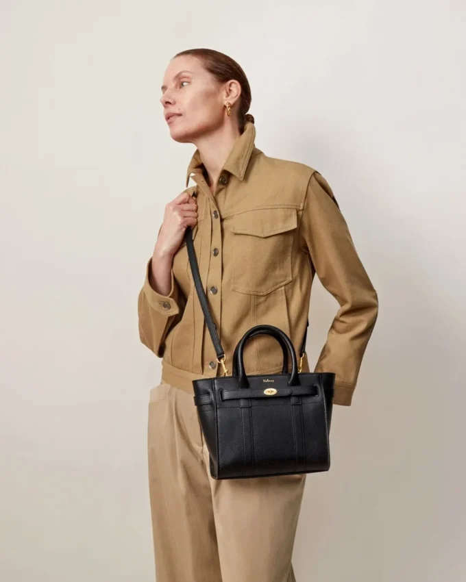 Mini Zipped Bayswater Schwarz Small Classic Grain Mini Zipped Bayswater Schwarz Small Classic Grain
