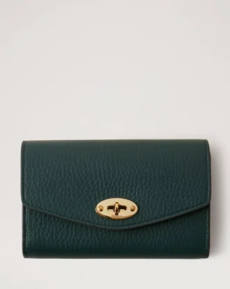 Mittlere Darley-Geldbörse in Mulberry Green mit Heavy Grain