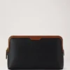 Mittlere Kosmetiktasche Schwarz & Cognac Bio-basiertes Scotchgrain Mittlere Kosmetiktasche Schwarz & Cognac Bio-basiertes Scotchgrain