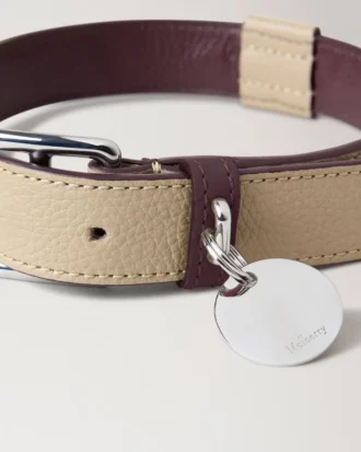 Mittleres Lederhalsband Dune & Oxblood Small Classic Grain Mittleres Lederhalsband Dune & Oxblood Small Classic Grain