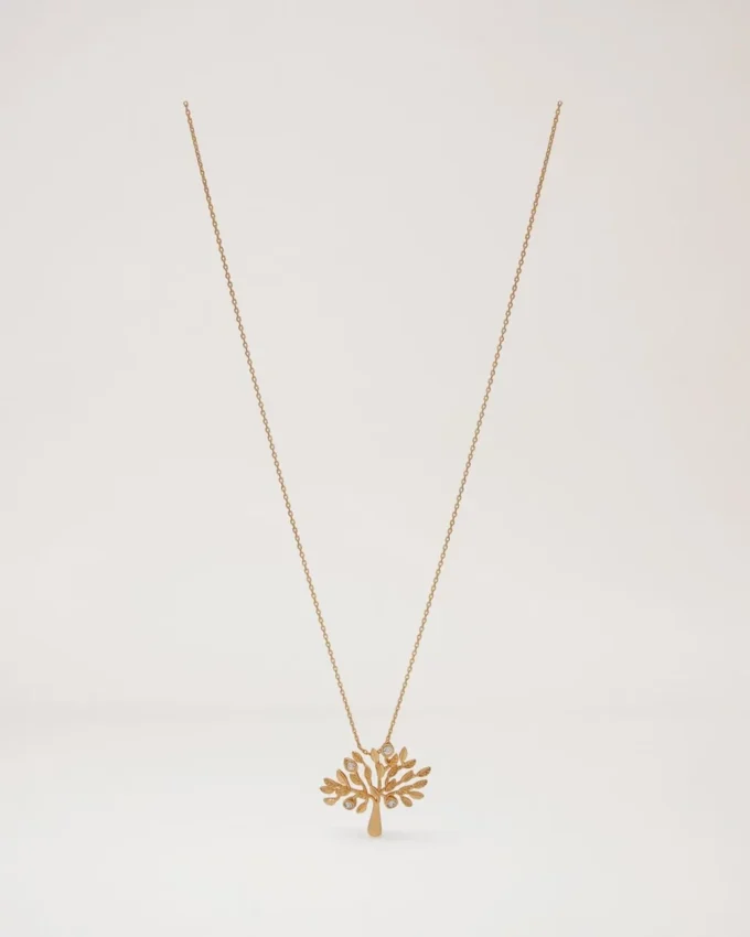 Mulberry-Baum-Halskette aus Messing und Swarovski-Kristall Mulberry-Baum-Halskette aus Messing und Swarovski-Kristall