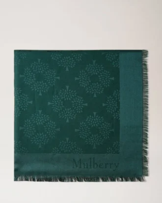 Mulberry-Baum-Schal Mulberry Green Baumwoll-Seiden-Mischung