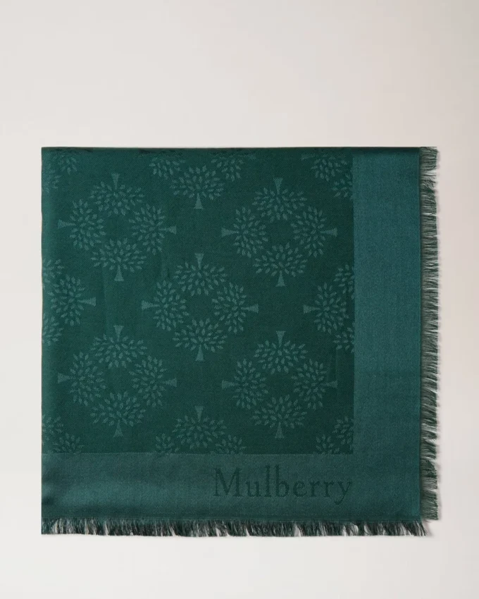 Mulberry-Baum-Schal Mulberry Green Baumwoll-Seiden-Mischung Mulberry-Baum-Schal Mulberry Green Baumwoll-Seiden-Mischung